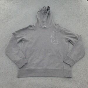 J.Lindeberg Tony Patch Hoodie Mens Medium Golf Gray Cotton Logo Sweatshirt